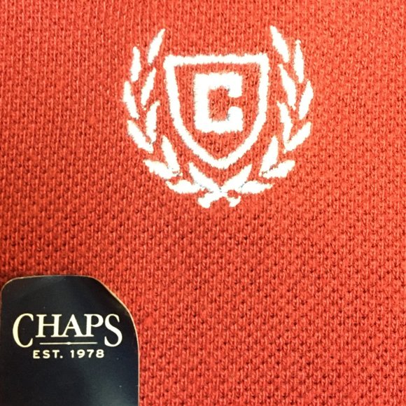 MENs Golf Polo Shirts Chaps Red (LT) 100% Cotton NWT MSRP $54 MINT CONDITION - Picture 13 of 15